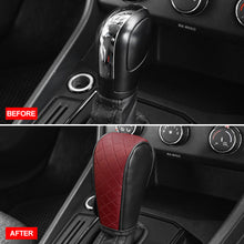 Load image into Gallery viewer, PU Leather Car Shift Handle Cover Non-Slip Shift Knob Decoration Protective Cover Interior Accessories