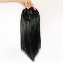 Load image into Gallery viewer, Black Split Long Straight Hair Top Patch for Women's White Hair Breathable Wig Patch Fashion False Hair Piece Wig
