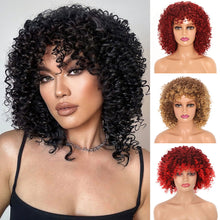 Load image into Gallery viewer, Classic High-temperature Silk Wig Cover Small Curled Caterpillar Long Curled Hair Synthetic Fiber Headband Women's Wig Cover