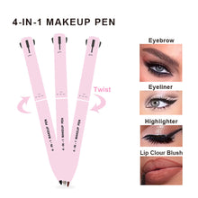 Load image into Gallery viewer, 4 in 1 Multifunctional Eyeliner Eyebrow Pencil Contour Pen Long Lasting Waterproof Eyeliner Makeup Pencil Lip Liner Pen Cosmetics