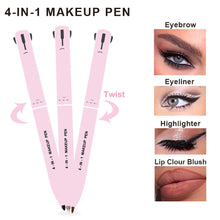 Load image into Gallery viewer, 4 in 1 Multifunctional Eyeliner Eyebrow Pencil Contour Pen Long Lasting Waterproof Eyeliner Makeup Pencil Lip Liner Pen Cosmetics