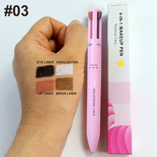 Load image into Gallery viewer, 4 in 1 Multifunctional Eyeliner Eyebrow Pencil Contour Pen Long Lasting Waterproof Eyeliner Makeup Pencil Lip Liner Pen Cosmetics