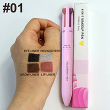 Load image into Gallery viewer, 4 in 1 Multifunctional Eyeliner Eyebrow Pencil Contour Pen Long Lasting Waterproof Eyeliner Makeup Pencil Lip Liner Pen Cosmetics