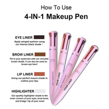 Load image into Gallery viewer, 4 in 1 Multifunctional Eyeliner Eyebrow Pencil Contour Pen Long Lasting Waterproof Eyeliner Makeup Pencil Lip Liner Pen Cosmetics