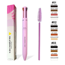 Load image into Gallery viewer, 4 in 1 Multifunctional Eyeliner Eyebrow Pencil Contour Pen Long Lasting Waterproof Eyeliner Makeup Pencil Lip Liner Pen Cosmetics