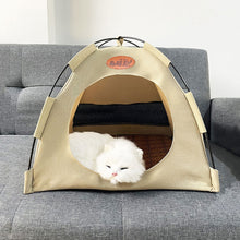 Load image into Gallery viewer, Pet Tent Puppy Cats Bed Spring Summer Indoor Pet Puppies House Comfortable Pet Sleeping Bed with Rattan Mat Pet Supplies