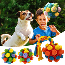 Load image into Gallery viewer, Interactive Dog Snuffle Ball Toy Foraging Skills Food Hiding Bite-resistant Anxiety Relief Slow Feeder Training Pet Ball Toy