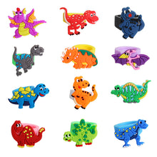 Load image into Gallery viewer, 5PCS Cute Cartoon Dinosaur Kids Rings Kawaii Children Boys PVC Finger Ring Child Jewelry Gifts Festival Gift