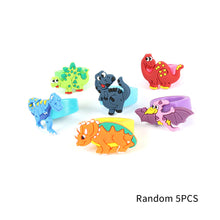 Load image into Gallery viewer, 5PCS Cute Cartoon Dinosaur Kids Rings Kawaii Children Boys PVC Finger Ring Child Jewelry Gifts Festival Gift