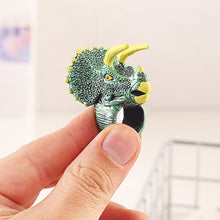 Load image into Gallery viewer, 6Pcs Simulated Dinosaur Wildlife Rings Parent Child Interaction Toy Finger Puppet Animal Rings Children's Day Gift