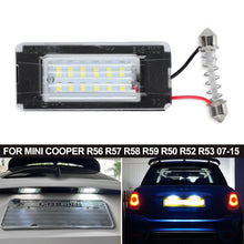 Load image into Gallery viewer, 1PC Car Canbus LED License Number Plate Light Assembly Replacement For Mini Cooper R56 R57 R58 R59 R50 R52 R53 07-15