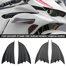 Load image into Gallery viewer, 2Pcs Motorcycle Winglet Aerodynamic Spoiler Wing Kit With Adhesive Motorcycle Decoration Sticker For GSX250R R15400 CBR Suzuki Honda Yamaha R3/R25