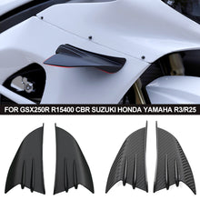 Load image into Gallery viewer, 2Pcs Motorcycle Winglet Aerodynamic Spoiler Wing Kit With Adhesive Motorcycle Decoration Sticker For GSX250R R15400 CBR Suzuki Honda Yamaha R3/R25