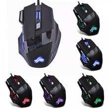 Load image into Gallery viewer, 7-Button Gaming Photoelectric USB Wired Mouse Colorful 7-Color Breathing Light Backlight Gaming Mouse DPI 800-3600 Adjustable