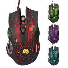Load image into Gallery viewer, Professional USB Wired Gaming Mouse With Colorful LED Computer Office Mouse DPI 800-2400 Adjustable