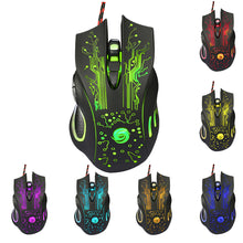 Load image into Gallery viewer, Professional USB Wired Gaming Mouse With Colorful LED Computer Office Mouse DPI 800-2400 Adjustable
