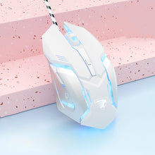 Load image into Gallery viewer, E-Sports Games Cable Mouse Button Mute DPI 800-3200 Four Color Breathing Light Effect For Laptop IOS Android