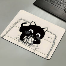 Load image into Gallery viewer, 210*260*3MM Cute Cat Mouse Pad Laptop Gaming Keyboard Black Cat Pattern No Locking Edge Mouse Pad