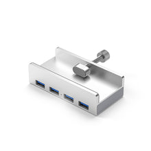 Load image into Gallery viewer, 4-Port Aluminum Alloy Clip USB3.0 Deconcentrator With Power HUB Type-C Reader Docking Station With Adjustable Fixing Clip