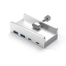 Load image into Gallery viewer, 4-Port Aluminum Alloy Clip USB3.0 Deconcentrator With Power HUB Type-C Reader Docking Station With Adjustable Fixing Clip