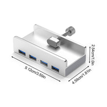 Load image into Gallery viewer, 4-Port Aluminum Alloy Clip USB3.0 Deconcentrator With Power HUB Type-C Reader Docking Station With Adjustable Fixing Clip