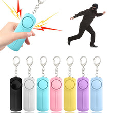 Load image into Gallery viewer, Portable ABS Personal Safety Alarm Latch With LED Female Pull Ring Anti-Pervert 130dB High-Pitched Alarm Keychain