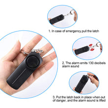 Load image into Gallery viewer, Portable ABS Personal Safety Alarm Latch With LED Female Pull Ring Anti-Pervert 130dB High-Pitched Alarm Keychain