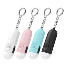 Load image into Gallery viewer, 130dB Self-Protection Alarm With LED Flashlight Outdoor Emergency Call Equipment With Key Chain Rechargeable Anti-Loss Device Locator