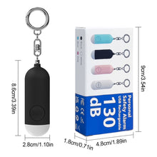 Load image into Gallery viewer, 130dB Self-Protection Alarm With LED Flashlight Outdoor Emergency Call Equipment With Key Chain Rechargeable Anti-Loss Device Locator