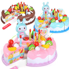 Load image into Gallery viewer, 37Pcs Kids Toy Simulation DIY Birthday Cake Model Kitchen Pretend Play Cutting Fruit Food Toy for Toddler Children Gift