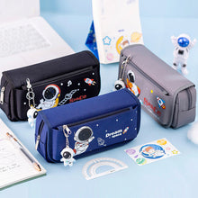 Load image into Gallery viewer, Space Astronaut Pencil Case Large Capacity Kids Stationery Bag School Studen Cartoon Canvas Pencil Bag