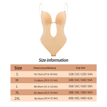 Load image into Gallery viewer, Invisible Shaper Bra Sexy Bodysuit One-Piece Deep V-Neck Shapewear Women's Seamless Thong Waist Trainer Backless U Plunge Padded Push Up Corset