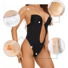 Load image into Gallery viewer, Invisible Shaper Bra Sexy Bodysuit One-Piece Deep V-Neck Shapewear Women's Seamless Thong Waist Trainer Backless U Plunge Padded Push Up Corset