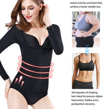 Load image into Gallery viewer, Women Shapewear Long Sleeve Corset Waist Trainer Arm Shaper Slimming Tummy Control Thin Soft Plus Size Tops Underwear Body Shaper