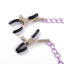 Load image into Gallery viewer, Stainless Metal Chain Nipple Milk Clips Breast Clip Nipple Sucker Sex Slaves Nipple Clamps Sex Toys Butterfly Style for Couples
