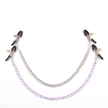 Load image into Gallery viewer, Stainless Metal Chain Nipple Milk Clips Breast Clip Nipple Sucker Sex Slaves Nipple Clamps Sex Toys Butterfly Style for Couples