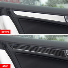 Load image into Gallery viewer, 4Pcs Car Interior Window Door Panel Trim Cover Inner Sticker Strip Real Carbon Fiber Style for Audi A4L A5 Q5 2010 - 2016