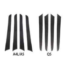 Load image into Gallery viewer, 4Pcs Car Interior Window Door Panel Trim Cover Inner Sticker Strip Real Carbon Fiber Style for Audi A4L A5 Q5 2010 - 2016