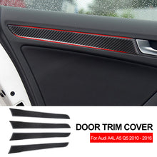 Load image into Gallery viewer, 4Pcs Car Interior Window Door Panel Trim Cover Inner Sticker Strip Real Carbon Fiber Style for Audi A4L A5 Q5 2010 - 2016
