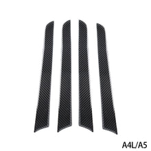 Load image into Gallery viewer, 4Pcs Car Interior Window Door Panel Trim Cover Inner Sticker Strip Real Carbon Fiber Style for Audi A4L A5 Q5 2010 - 2016