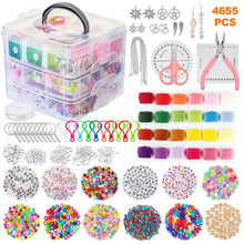 Load image into Gallery viewer, 4655pcs DIY Handmade Beaded Children's Toy Creative Loose Spacer Beads Crafts Making Bracelet Necklace Jewelry Kit Girl Toy Gift