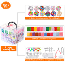 Load image into Gallery viewer, 4655pcs DIY Handmade Beaded Children's Toy Creative Loose Spacer Beads Crafts Making Bracelet Necklace Jewelry Kit Girl Toy Gift