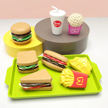 Load image into Gallery viewer, 9pcs/Set Simulation Hamburger Pretend Toy Detachable Fries Hotdog Sandwich Playhouse Food Sets For Kids Kitchen Toy Birthday Gift