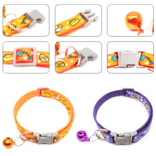 Load image into Gallery viewer, Adjustable Cat Collar Cat Fish Mouse Prints Bell Collar Kitten Necklace Pet Collars for Small Dog Necklace