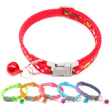 Load image into Gallery viewer, Adjustable Cat Collar Cat Fish Mouse Prints Bell Collar Kitten Necklace Pet Collars for Small Dog Necklace
