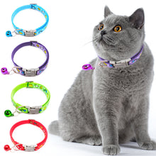 Load image into Gallery viewer, Adjustable Cat Collar Cat Fish Mouse Prints Bell Collar Kitten Necklace Pet Collars for Small Dog Necklace