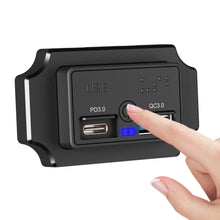 Load image into Gallery viewer, 12V-24V Car QC 3.0 USB PD Type C Fast Charger Socket with Touch Switch Power Outlet Quick Charge for Motorcycle RV Boat