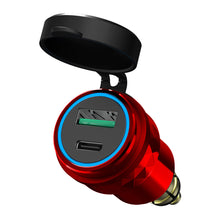 Load image into Gallery viewer, Aluminium USB QC 3.0 Quick Charger PD Dual Adapter Charger Waterproof Socket Motorcycles for DIN Socket/BMW