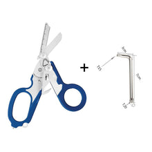 Load image into Gallery viewer, 1PC Multi-Functional Tactical Foldable Medical Scissors Ruler Cutting Hook Window Breaker Wrench Mini Portable First Aid Gadget Outdoor Survival Kit
