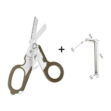 Load image into Gallery viewer, 1PC Multi-Functional Tactical Foldable Medical Scissors Ruler Cutting Hook Window Breaker Wrench Mini Portable First Aid Gadget Outdoor Survival Kit